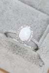 Brooklynn Opal 925 Sterling Silver Halo Ring