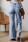 Kaia Raw Hem Bootcut Jeans with Pockets