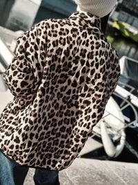 Maddie Leopard Open Front Long Sleeve Outerwear