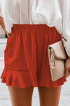 Scout Full Size Ruffled Elastic Waist Shorts