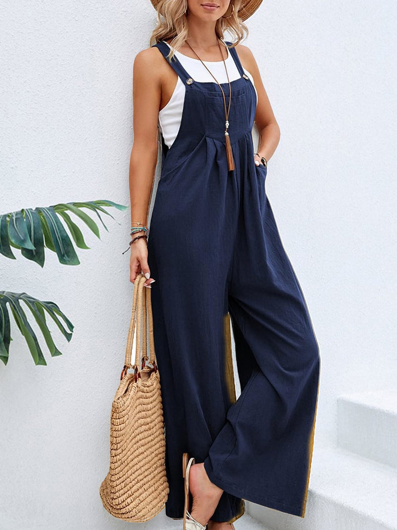 Sadie Square Neck Wide Strap Overalls