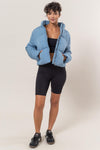 Galilea Quilted Back Drawstring Puffer Jacket