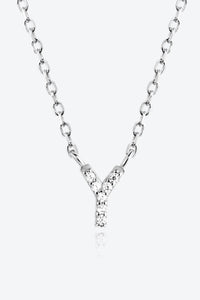 Angelina V To Z Zircon 925 Sterling Silver Necklace