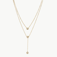 Winona Stainless Steel Zircon Double-Layered Necklace