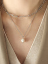 Rosalina Freshwater Pearl Titanium Steel Double-Layered Necklace