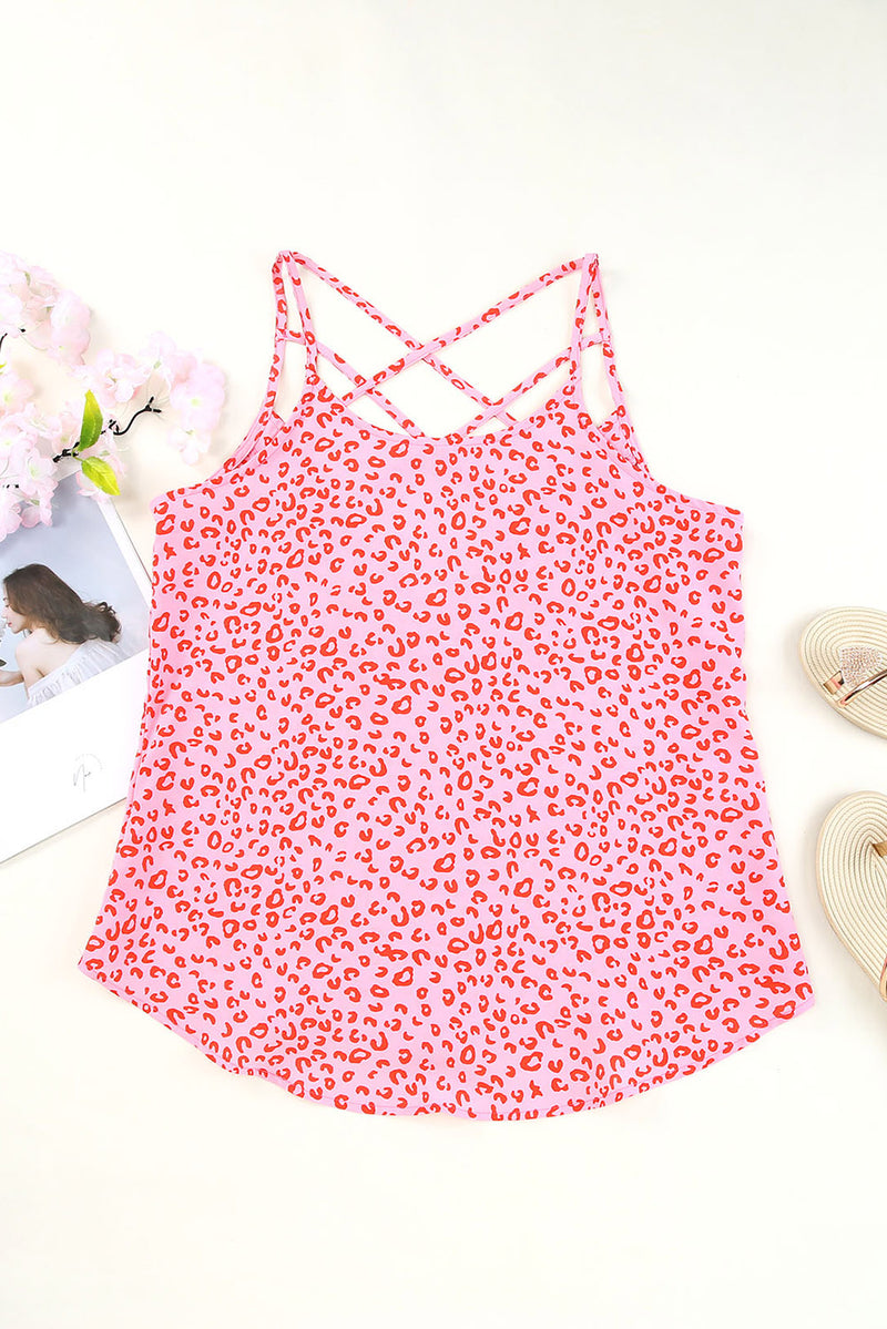 Penelope Cutout Leopard Round Neck Tank