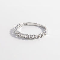 Nellie 925 Sterling Silver Curb Chain Ring