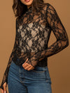 Hailey Lace Mock Neck Long Sleeve Top