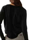 Madilyn Exposed Seam Notched Long Sleeve T-Shirt