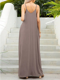 Veronica V-Neck Maxi Cami Dress with Pockets