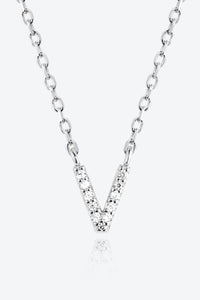 Angelina V To Z Zircon 925 Sterling Silver Necklace