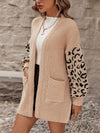 Paris Pocketed Leopard Open Front Cardigan