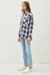 Dalia Plaid Flannel Button Down Shirt with Chest Pocket