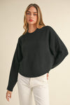 Madelynn Round Neck Dolman Sleeve Cropped Sweater