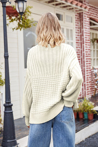 Reagan Ribbed Drop Shoulder Lantern Sleeve Sweater