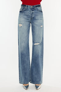 Zainab Distressed High Waist Bootcut Jeans