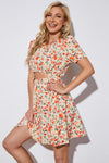 Marisol Floral Cutout Short Puff Sleeve Dress