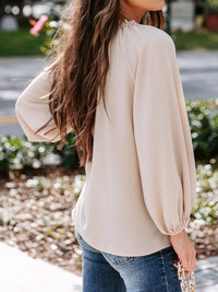 Ayla Notched Neck Long Sleeve Blouse