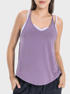 Amelia Slit Spaghetti Strap Scoop Neck Active Cami