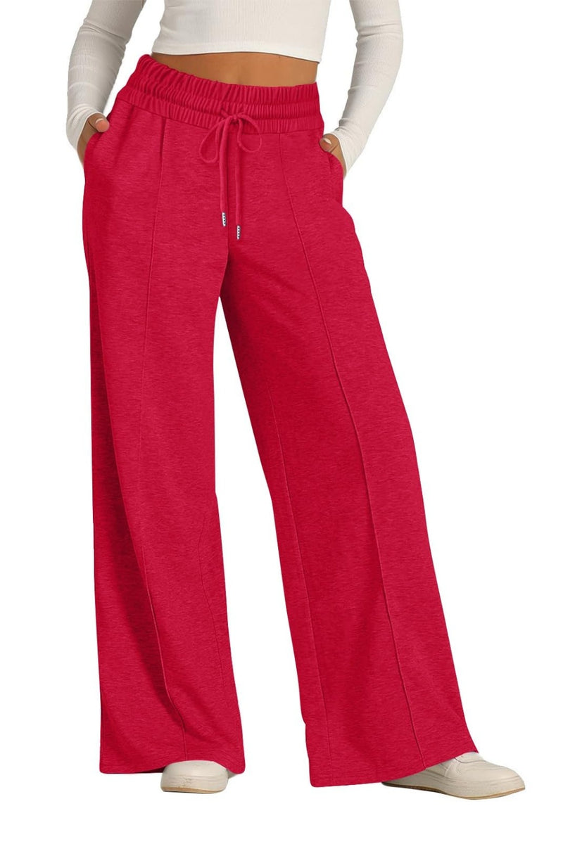 Scarlet Drawstring Elastic Waist Wide Leg Pants