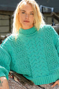 Logan Mock Neck Cable Knit Sweater