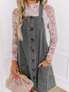 Amelia Wide Strap Button Down Denim Overall Dress