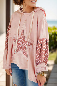 Julianna Drawstring Star Long Sleeve Hoodie