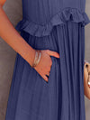 Zahra Ruffled Sleeveless Tiered Maxi Dress with Pockets