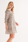 Lana Leopard Ruffle Hem Woven Mini Dress