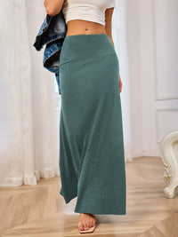 Jaliyah Solid Elastic Waist Maxi Skirt