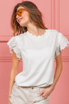 Bonnie Scallop Edged Lace Trim Top