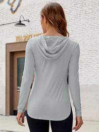 Maleah Long Sleeve Hooded Active Top