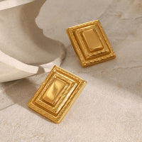 Tiana 18K Gold-Plated Stainless Steel Square Shape Earrings