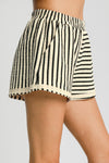 Faith Elastic Waist Striped Shorts with Pockets