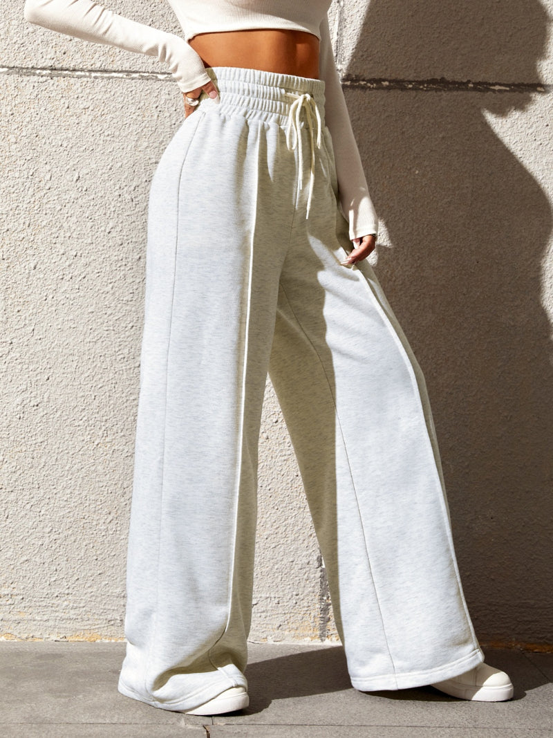 Julieta Honey Drawstring Elastic Waist Wide Leg Pants