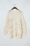 Maeve Openwork Open Front Long Sleeve Cardigan