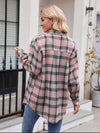 Juniper Pocketed Plaid Collared Neck Long Sleeve Shirt