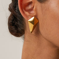 Kora Stainless Steel 18K Gold-Plated Geometric Earrings