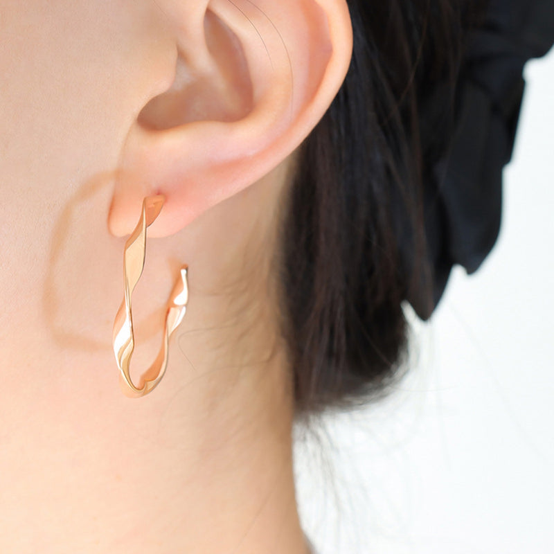 Joy Titanium Steel C-Hoop Earrings