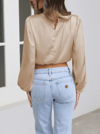 Emelia Turtleneck Balloon Sleeve Blouse