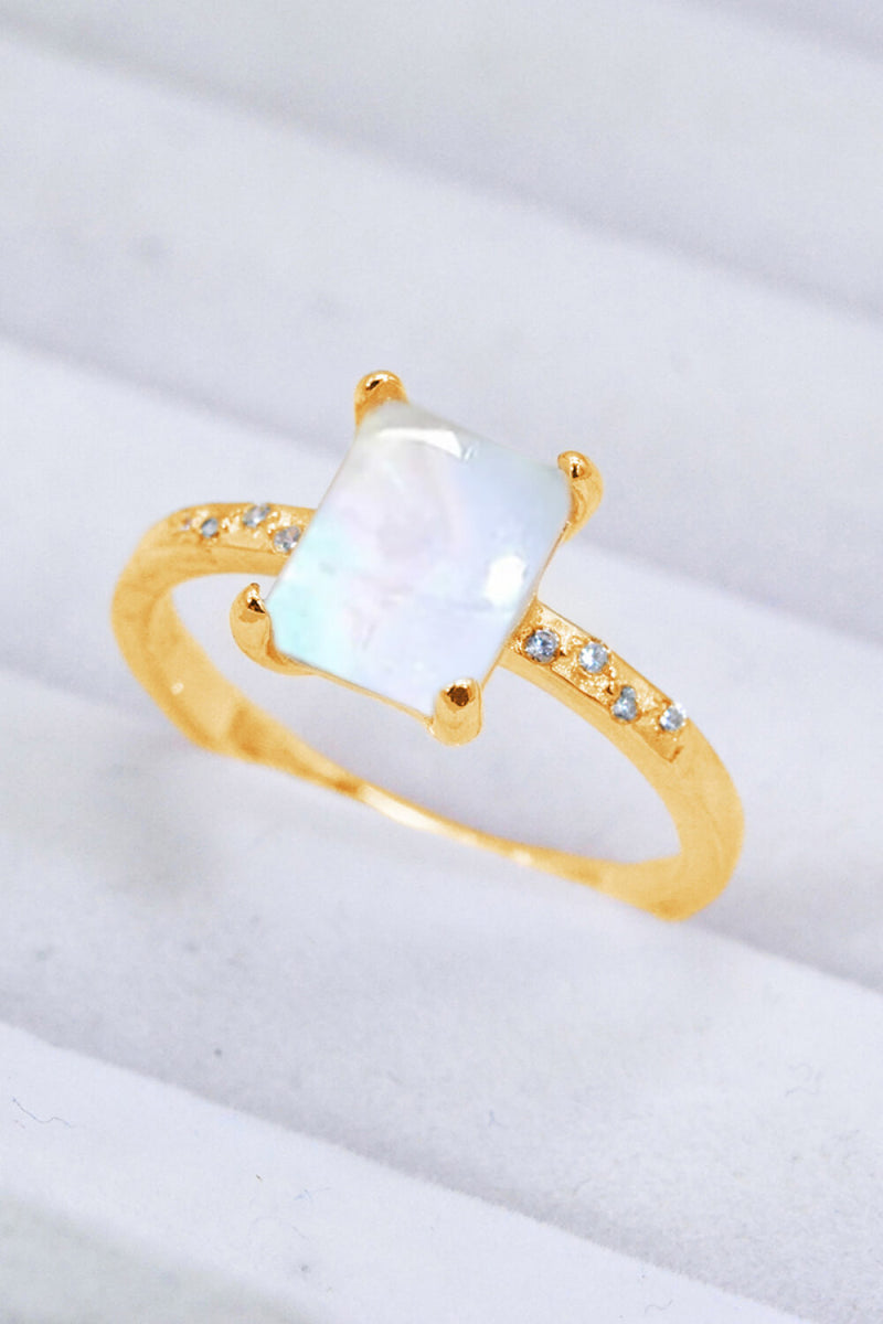 Makayla Square Moonstone Ring