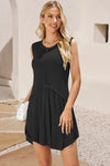 Lana Ruched Round Neck Sleeveless Knit Dress