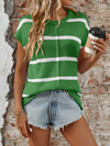 Khalani Striped Round Neck Short Sleeve Knit Top