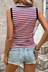 Lillie Striped Contrast Round Neck Tank