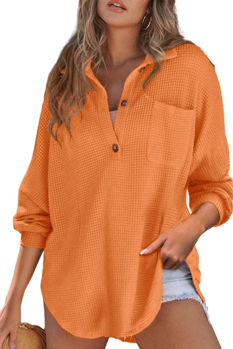 Nalani Half Button Long Sleeve Sweatshirt