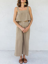 Harlee Square Neck Wide Strap Top and Pants Set