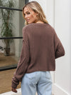 Elodie Cable-Knit Round Neck Dropped Shoulder Sweater