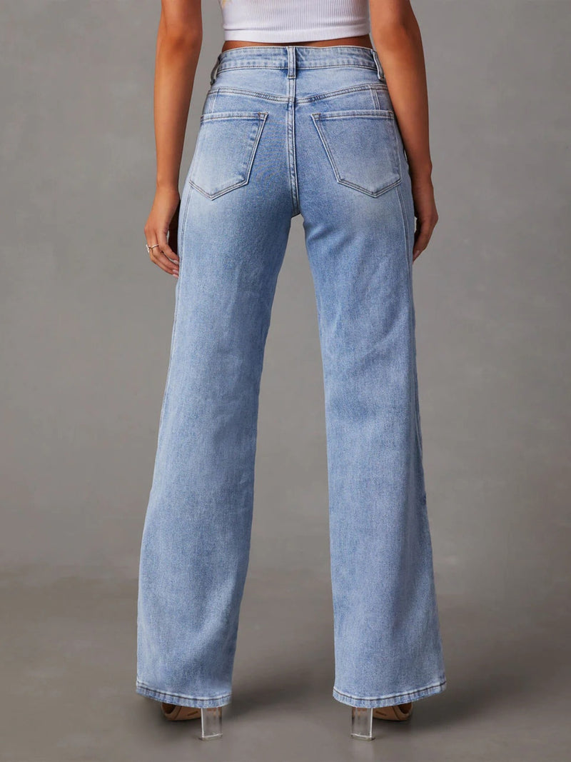 Aitana High Waist Straight Jeans with Pockets