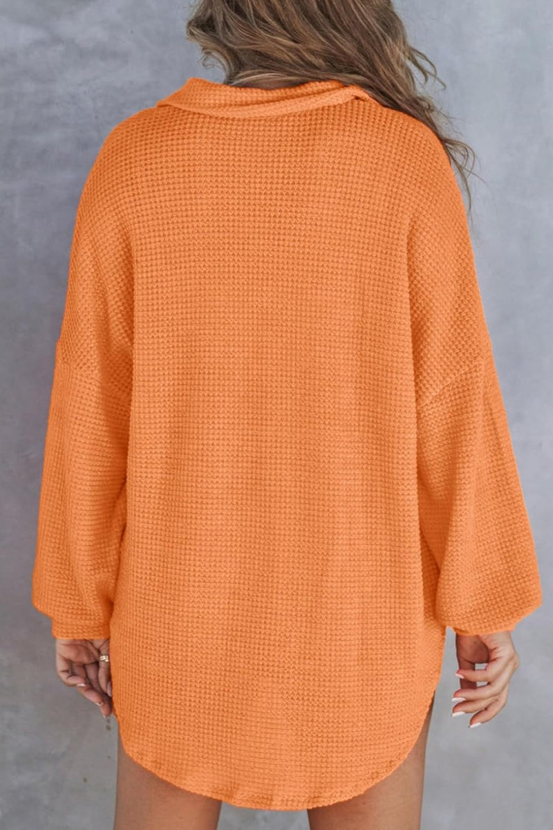 Nalani Half Button Long Sleeve Sweatshirt