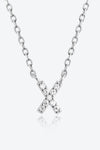 Angelina V To Z Zircon 925 Sterling Silver Necklace